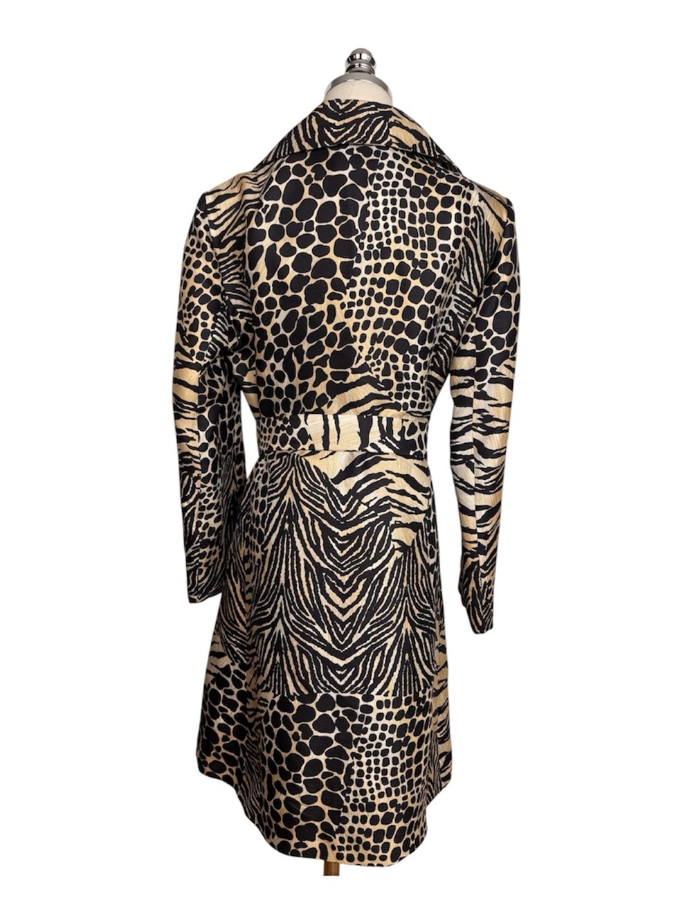 Vintage Dolce & Gabbana 100% Silk Animal Print Belted Jacket Size 42 - Picture 5 of 8